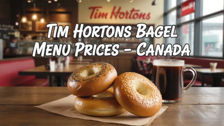 Tim Hortons Bagels Menu with Prices